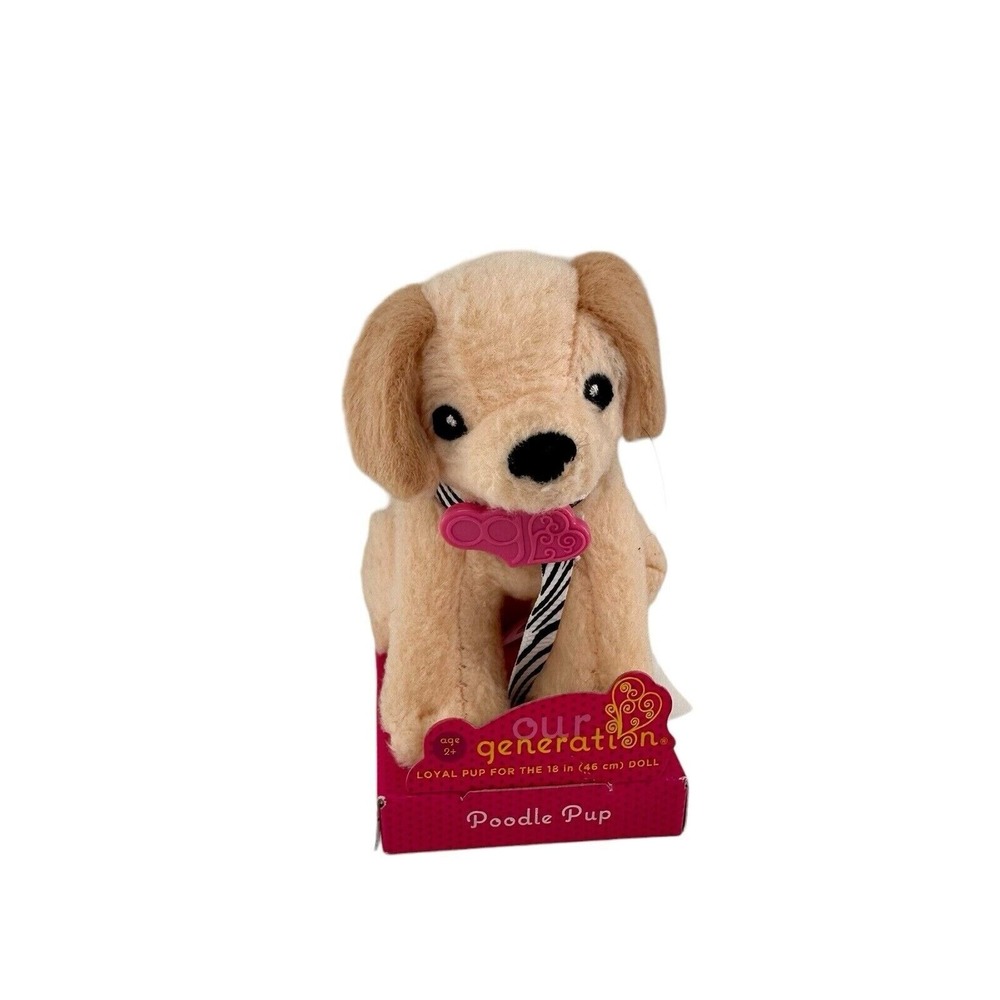 Our Generation Poodle Pup Plush Dog With Leash For 18" Doll Mini Loyal‎ Puppy